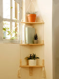 Axyaa Triangle Wooden Wall Shelves 1/2/3-Tier Boho Rustic Home Decor