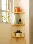 Axyaa Triangle Wooden Wall Shelves 1/2/3-Tier Boho Rustic Home Decor