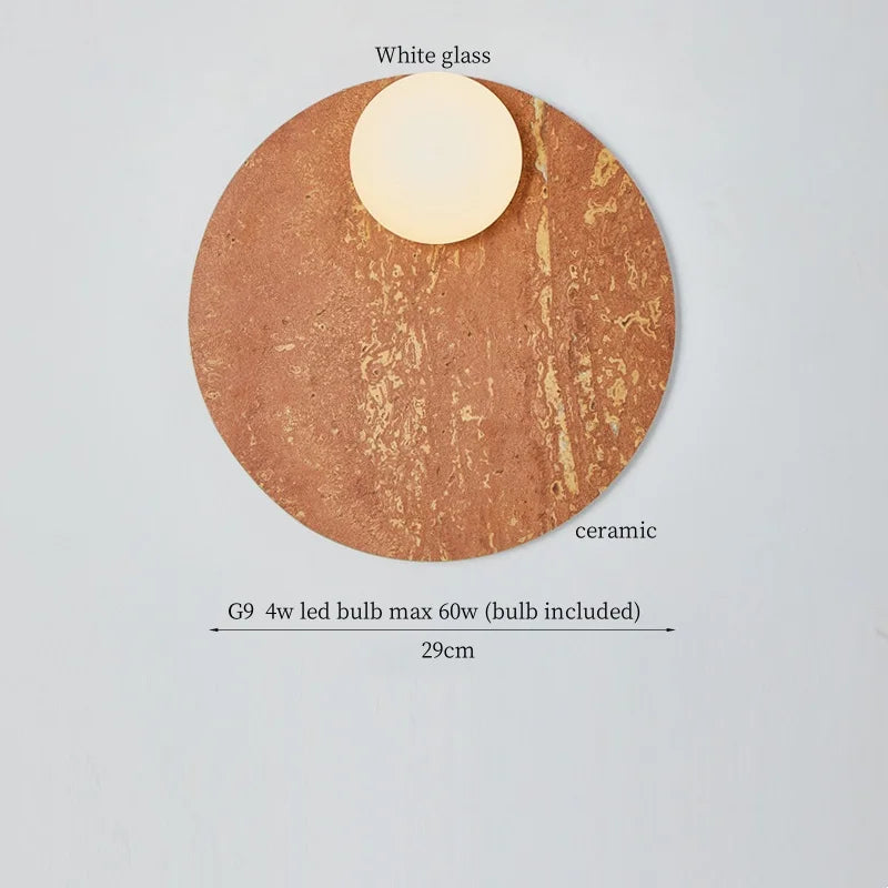 Axyaa Circular Ceramic LED Wall Lights - Nordic Modern Indoor Lighting