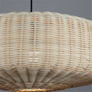 Rattan Retro Pendant Light by Axyaa - Hand-Woven Wooden Farmhouse Dining Light