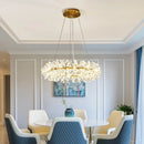 Axyaa Luxury Crystal LED Chandelier Circular Pendant Lamp - Modern Designer Lighting
