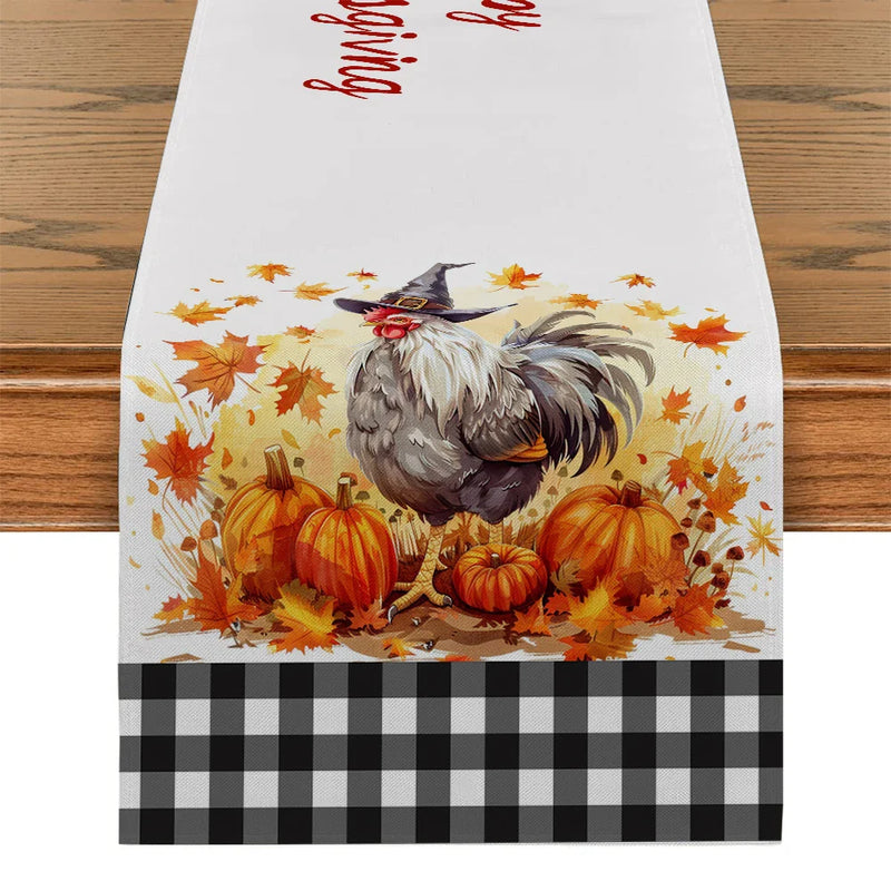 Axyaa Thanksgiving Table Runner: Washable Dining Cloth for Indoor Outdoor Home Décor