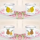 Axyaa Personalized Lemon Pear Enamel Cups with Custom Name for Family Decor & Gifts