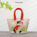 Axyaa Ceramic Embossed Flower Vase Home Decor Arrangement