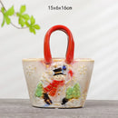 Axyaa Ceramic Embossed Flower Vase Home Decor Arrangement