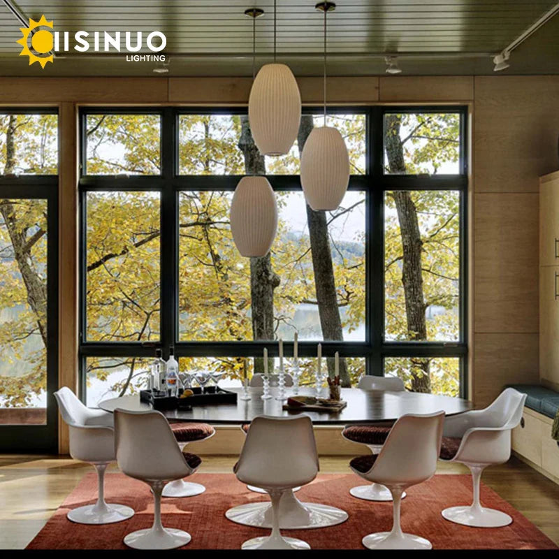 Axyaa Silk Cloth Pendant Chandeliers for Dining Room and Kitchen