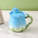 Axyaa Ceramic Rose Butterfly Teacup Set Milk Coffee Cup Camellia Afternoon Exquisite