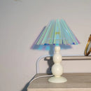 Axyaa Gourd Table Lamp with Petal Fabric Shade E27 for Bedroom Living Room