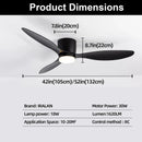 Axyaa 3 Color 6 Speeds DC Motor Ceiling Fans with Lights and Remote Control