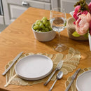 Axyaa Gold Leaf Shaped Christmas Placemats - Set of 6/10 Durable Washable Table Mats