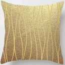 Axyaa Gold Geometric Flow Elements Pillow Case Cover Home Decor Accessories