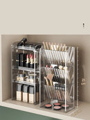 Axyaa Makeup Shelf Organizer Clear Vertical Jewelry Display Stand