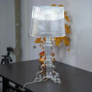 Axyaa White Baroque Ghost Table Lamp, Simple Modern Bedroom Bedside Floor Lamp