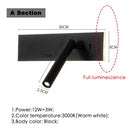 Axyaa Rotating LED Wall Light Switch Bedroom Hotel Sconce