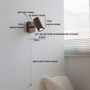 Axyaa Wood LED Wall Lamp Sconce Pull Chain Switch Square Round Light