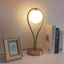 Axyaa Nordic Glass Ball Table Lamp for Bedroom Brass Living Room Study Home Decor Lighting