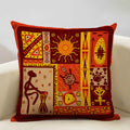 Axyaa African Dance Oil Painting Cushion Cover 45x45cm for Home Living Room Decor