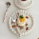 Axyaa Korean Pearl Ceramic Plates - Set of 6/8 inch Luxury Kitchen Tableware