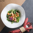 Axyaa Wave Edge Ceramic Service Bowl Set for Restaurant Tableware