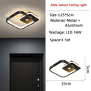 Axyaa LED Ceiling Lamps: Motion Sensor, Black, Indoor, Bedroom, Corridor Balcony Lighting