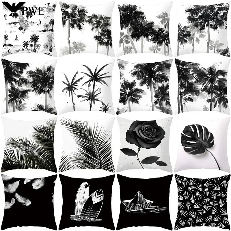 Axyaa Black and White Nordic Style Car Pillowcase Sofa Pillow Cover