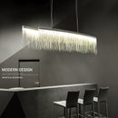 Axyaa Modern Luxury LED Tassel Chandelier in Gold/Silver Stainless Steel