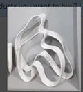 Axyaa Abstract Ceramic Sculpture Square Pipe Flower Arrangement Figurines Home Decor