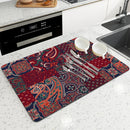 Axyaa Vintage Absorbent Drain Pad Kitchen Bathroom Placemat - Anti-Slip and Splash-Proof