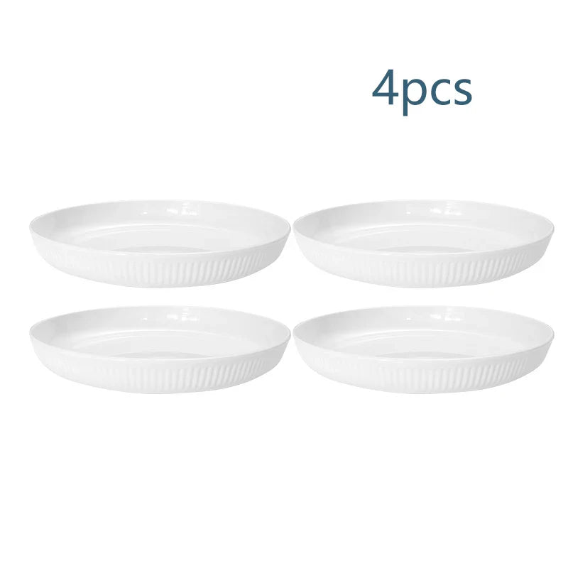 Axyaa 32pcs Reusable Plastic Cutlery Set, Wheat Bowls, Dessert Plates - Eco-Friendly Party Supplies
