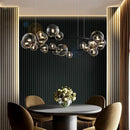 Axyaa Glass Bubble Pendant Chandelier for Kitchen Dining Living Room