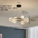 Axyaa Nordic Sky Chandelier: Modern LED Gold Magic Bean Bubble Lamp