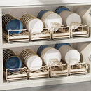 Axyaa Stainless Steel Dish Storage Rack Drawer Organizer