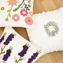 Axyaa Chenille Flower Embroidered Throw Pillow Case, 45X45, Living Room Sofa Bedroom Decor