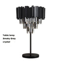 Axyaa Art Deco Crystal Marble Led Floor Lamp in Golden Black Stainless Steel