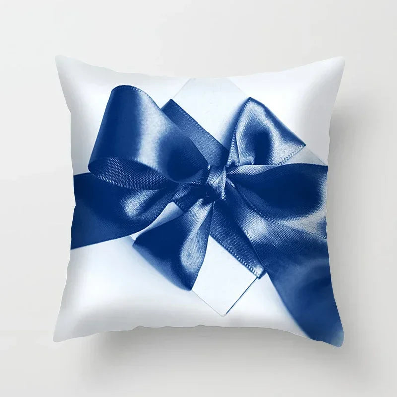 Blue Pattern Cushion Cover 45*45cm Pillowcase for Bedroom Sofa Home Decor by Axyaa