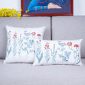 Axyaa Spring Floral Cotton Embroidery Pillow Cover in 30x50cm and 45x45cm