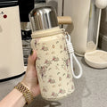 Axyaa Floral Insulated Stainless Steel Water Bottle with Lid