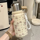 Axyaa Floral Insulated Stainless Steel Water Bottle with Lid