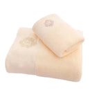 Axyaa Cream Towels Set: Hand Face Hair Towel & Big Shower Bath Towel
