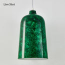 Axyaa Wabi Sabi Retro Green Pendant Lamp for Coffee Shop, Nordic Art Style E27 Handmade Metal Droplight