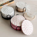 Axyaa Cotton Woven Coasters Set of 8 - Minimalist Absorbent Drink Coasters