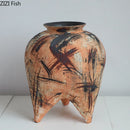 Retro Ceramic Vase by Axyaa: Oil Painting Graffiti Design for Aesthetic Floral Arrangements