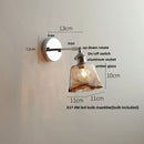 Axyaa Iron Rotate LED Wall Light, Nordic Modern Glass Bedside Lamp