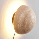 Axyaa Half Round LED Bedside Wall Lamp - Natural Yellow Stone Decor