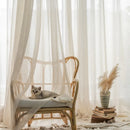 Axyaa Soft Beige Luxury Vertical Texture Curtains - Semi-light-blocking Home Decor