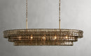 Axyaa Smoke Gray Glass Chandeliers: Classic Round Gold Lustres for Home Ceiling Lighting