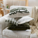 Axyaa Green Flower Embroidery Pillowcase - Decorative Sofa Throw Cushion Cover