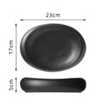 Axyaa Black Ceramic Western Food Plate Set for Hotel & Restaurant