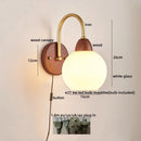 Axyaa Modern Wood Glass LED Wall Light for Living Room Bedroom Balcony