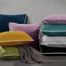 Axyaa Black White Velvet Pillow Covers Modern Home Decor Accent Sofa Bed